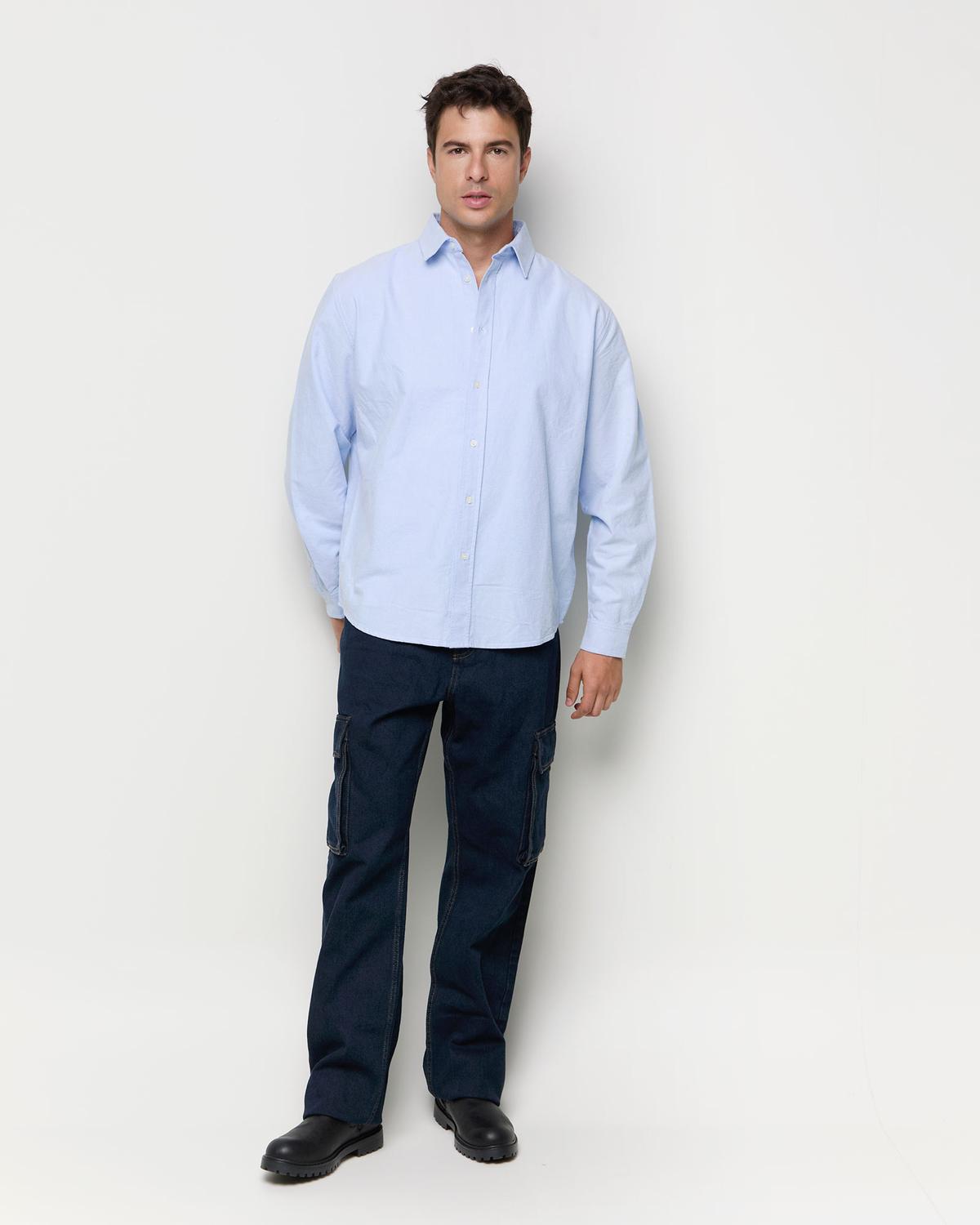 Camisa Regular Fit Oxford - Airy Blue