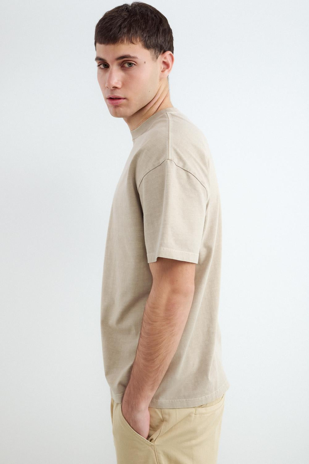 Remera Relaxed Washed - Beige