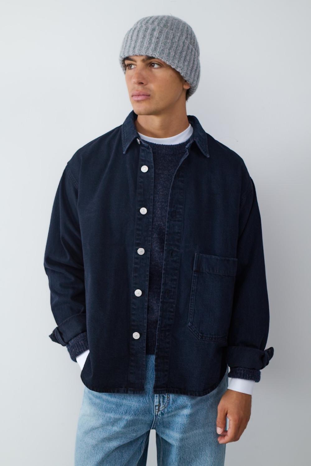 Campera Denim Overshirt - Blue Black Denim