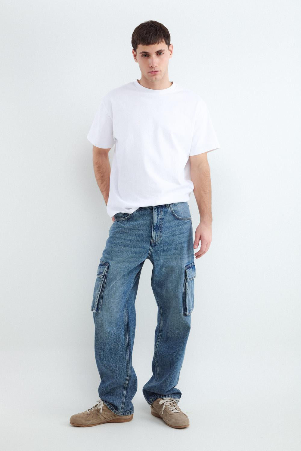 Jean STRAIGHT FIT CARGO LUIS - Dark Blue Denim