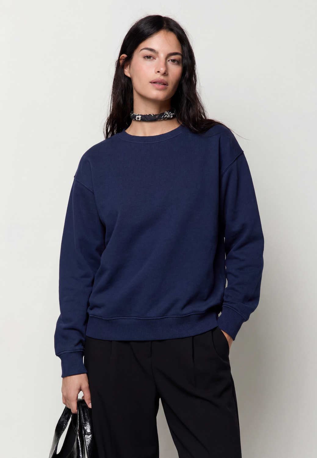 Buzo Relaxed Crew Neck Fleece - Navy Peony