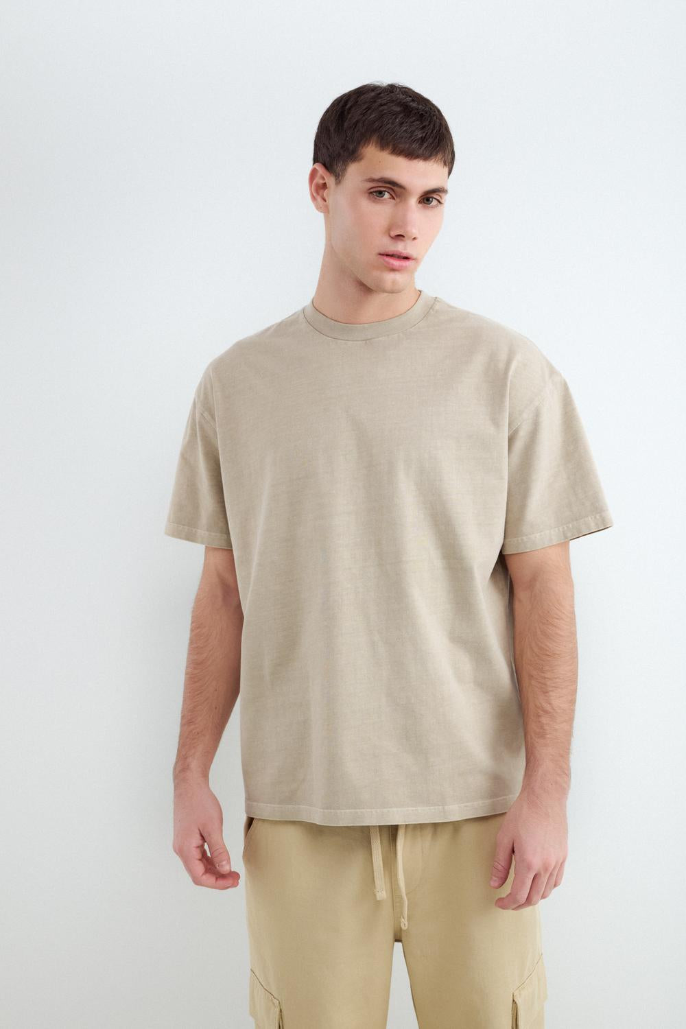 Remera Relaxed Washed - Beige