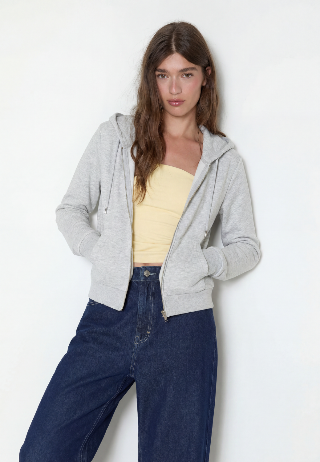 Buzo Slim Full Zipper - Grey Melange