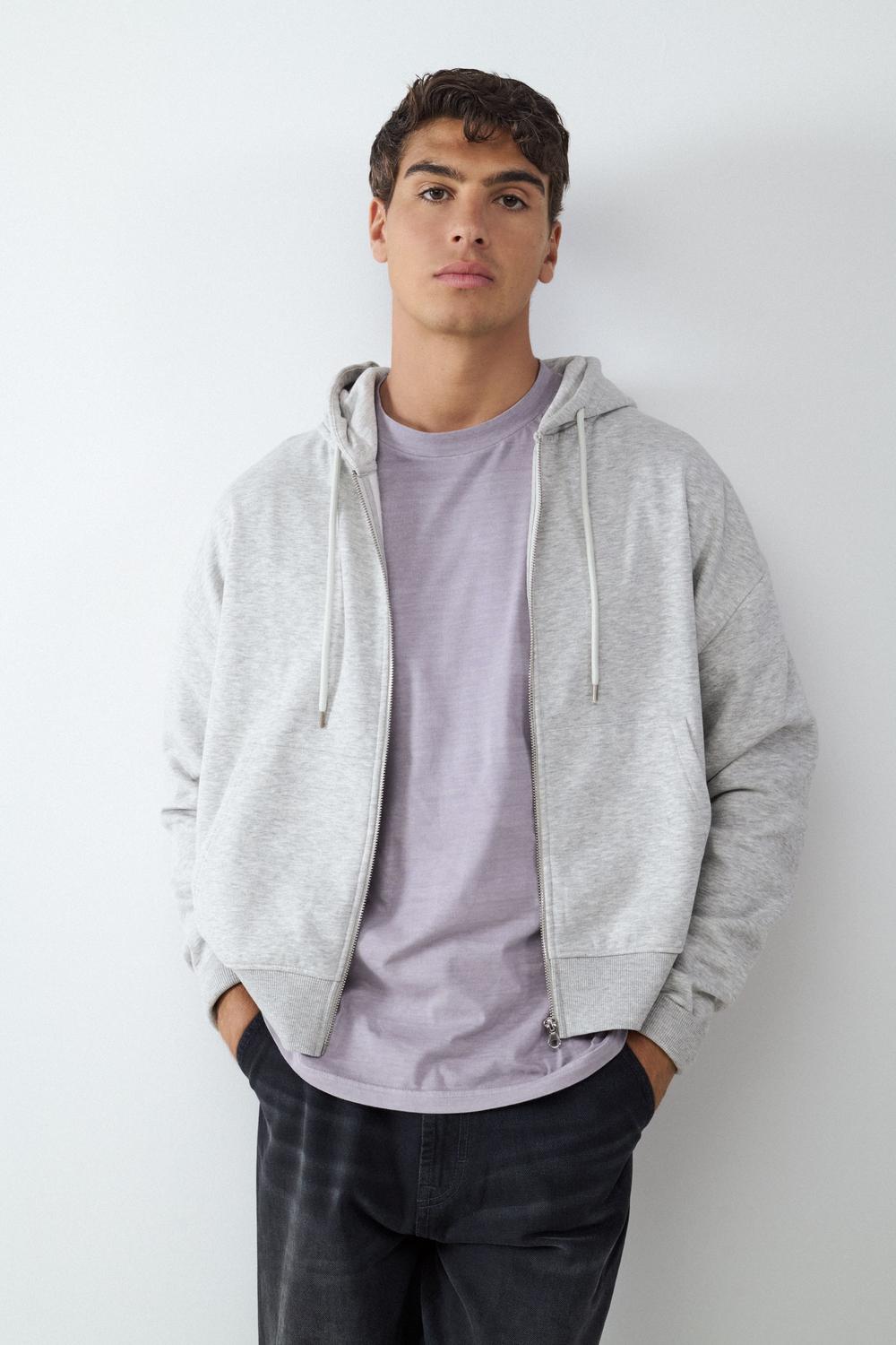 Buzo Regular Fit Zip Up - Grey Melange