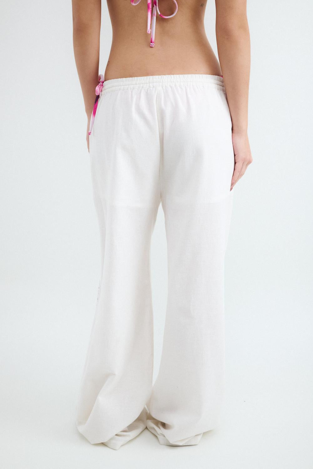 Pantalón Relaxed Eyelet Embro - Ecru