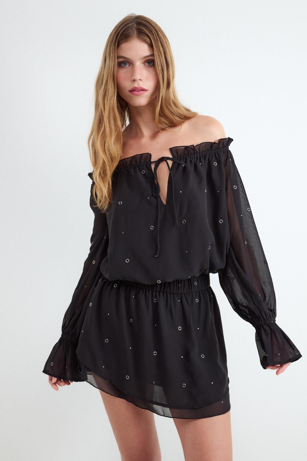 Vestido Regular Shoulders - Black