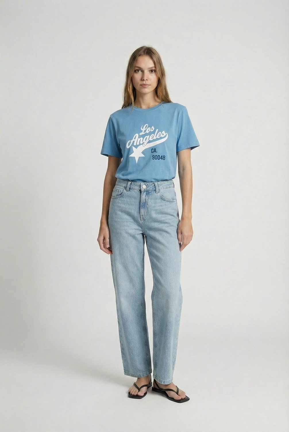 Remera Regular La - Light Blue