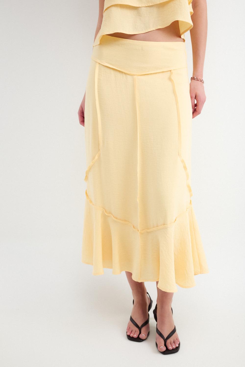 Pollera Midi Seams - Blazing Yellow
