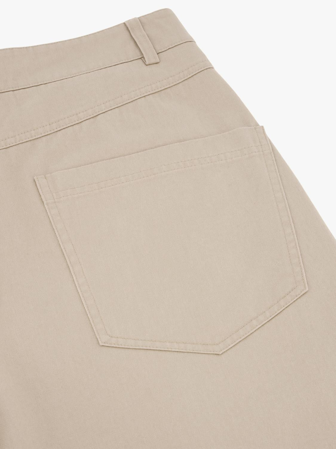 Pantalón PLEATED LOOSE FIT COTTON - Beige