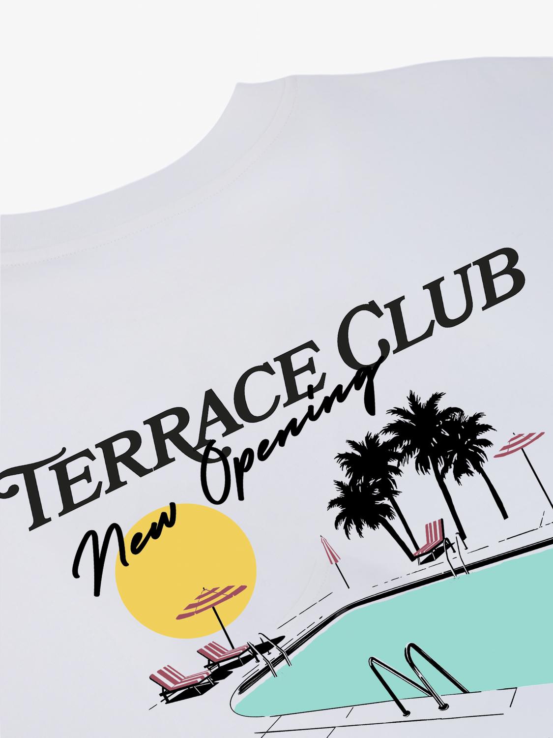 Remera Relaxed Fit Print Terrace Club - White
