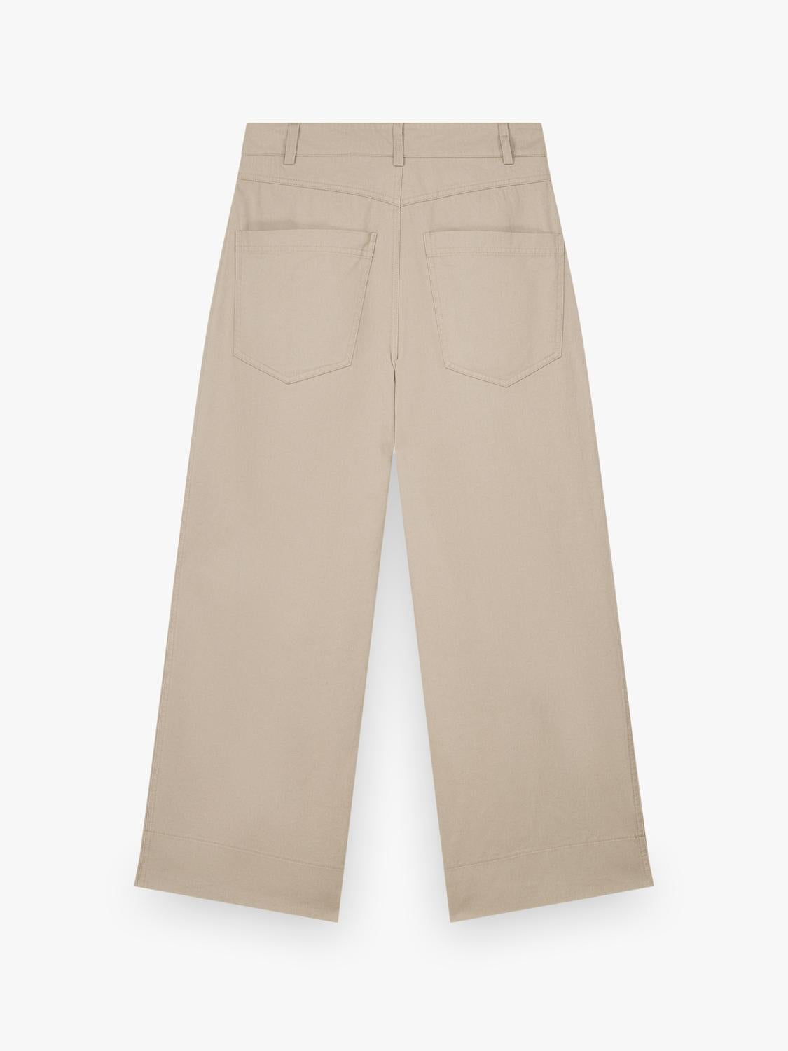 Pantalón PLEATED LOOSE FIT COTTON - Beige