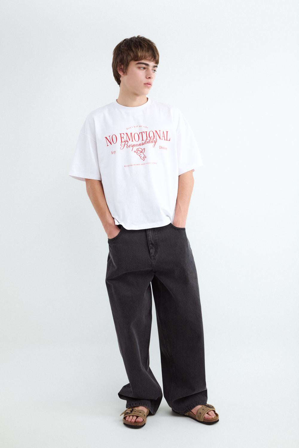 Remera Relaxed Fit Heart Break - White