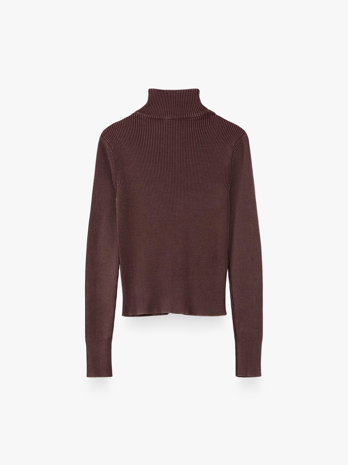Sweater Slim Full Zipper - Brown Out
