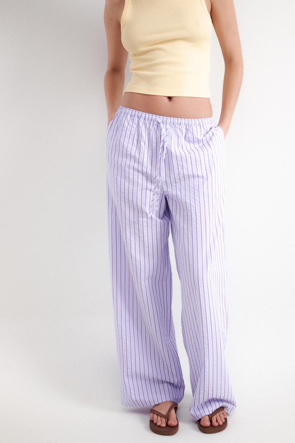 Pantalón Wide Leg Tailor Jogger Stripes - White