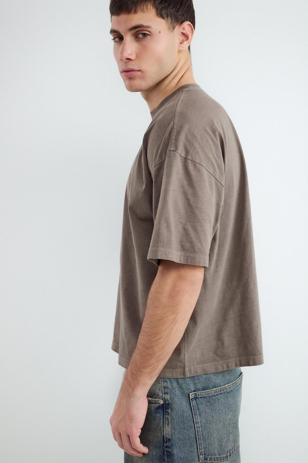 Remera Boxy Washed - Deep Taupe