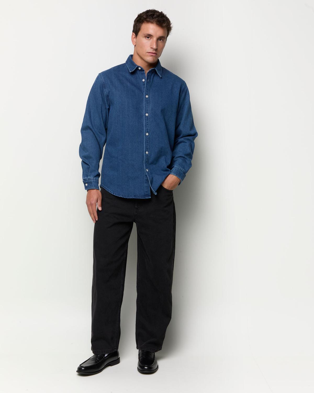 Camisa Regular Fit Heavy Denim - Medium Blue Denim