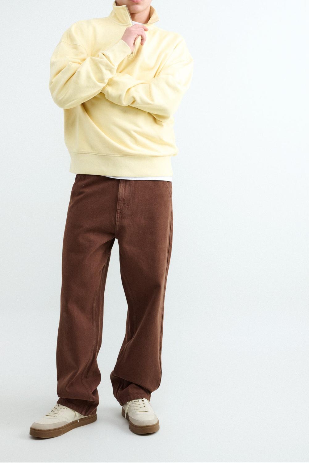 Buzo Regular Fit Half Zip Washed T - Blazing Yellow