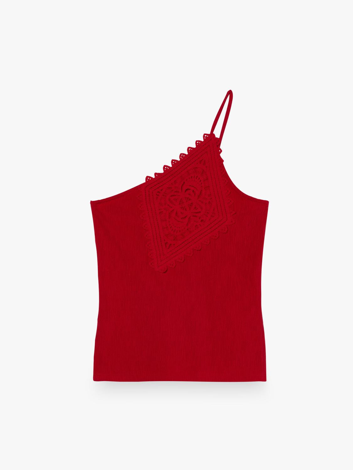 Top Regular Crochet Detail - Red Alert
