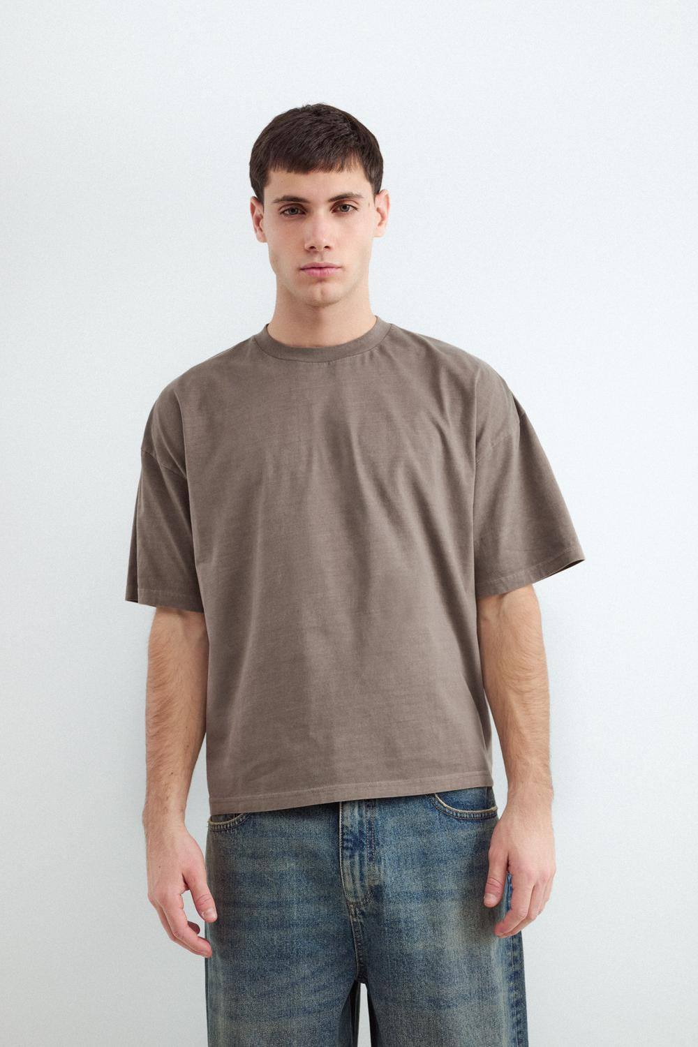 Remera Boxy Washed - Deep Taupe
