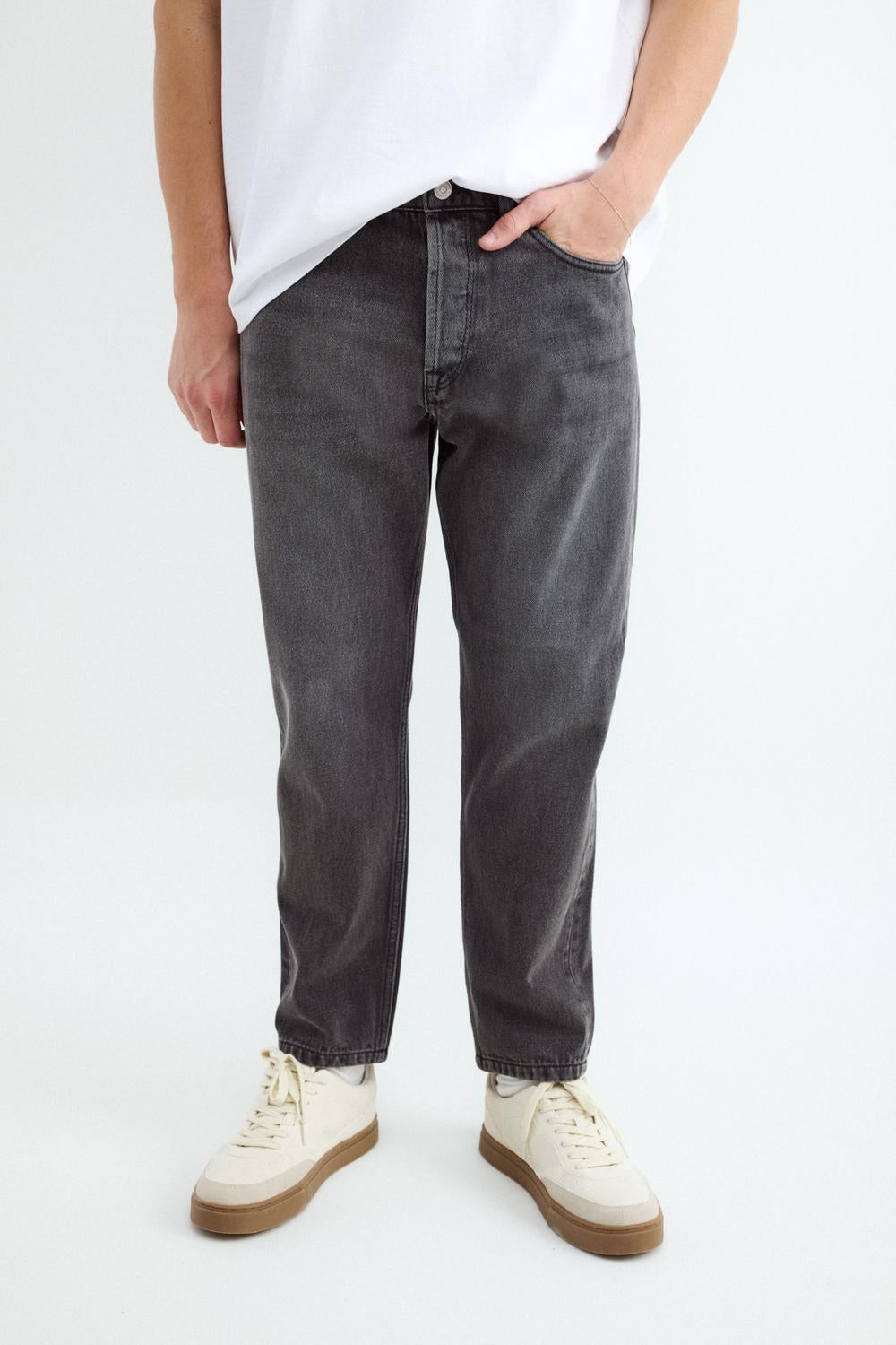Jean SLIM FIT CROPPED TOMY - Dark Grey Melange