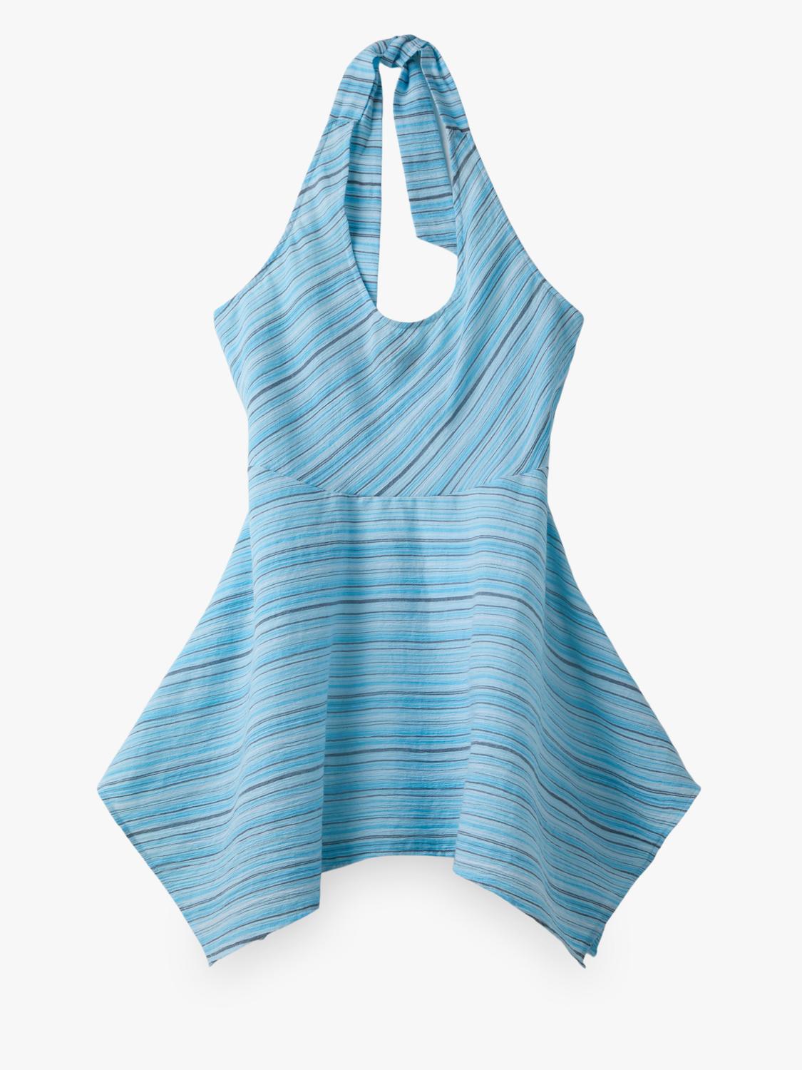 Vestido Halter Stripes - Light Blue