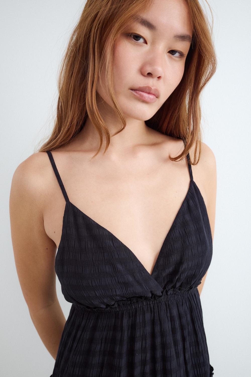 Vestido Relaxed Mini Rustic - Black