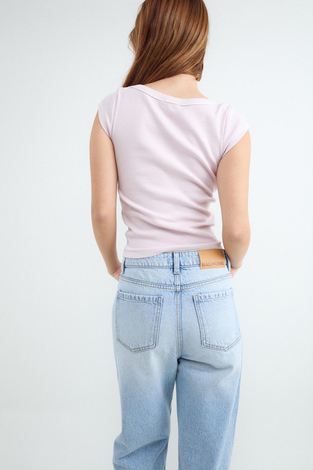 Remera Slim Shoulder Detail - Light Pink