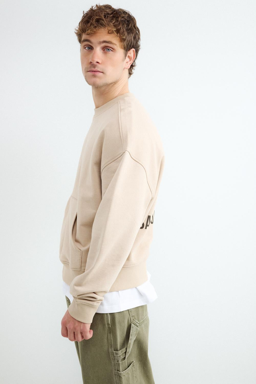 Buzo Relaxed Fit Print - Beige