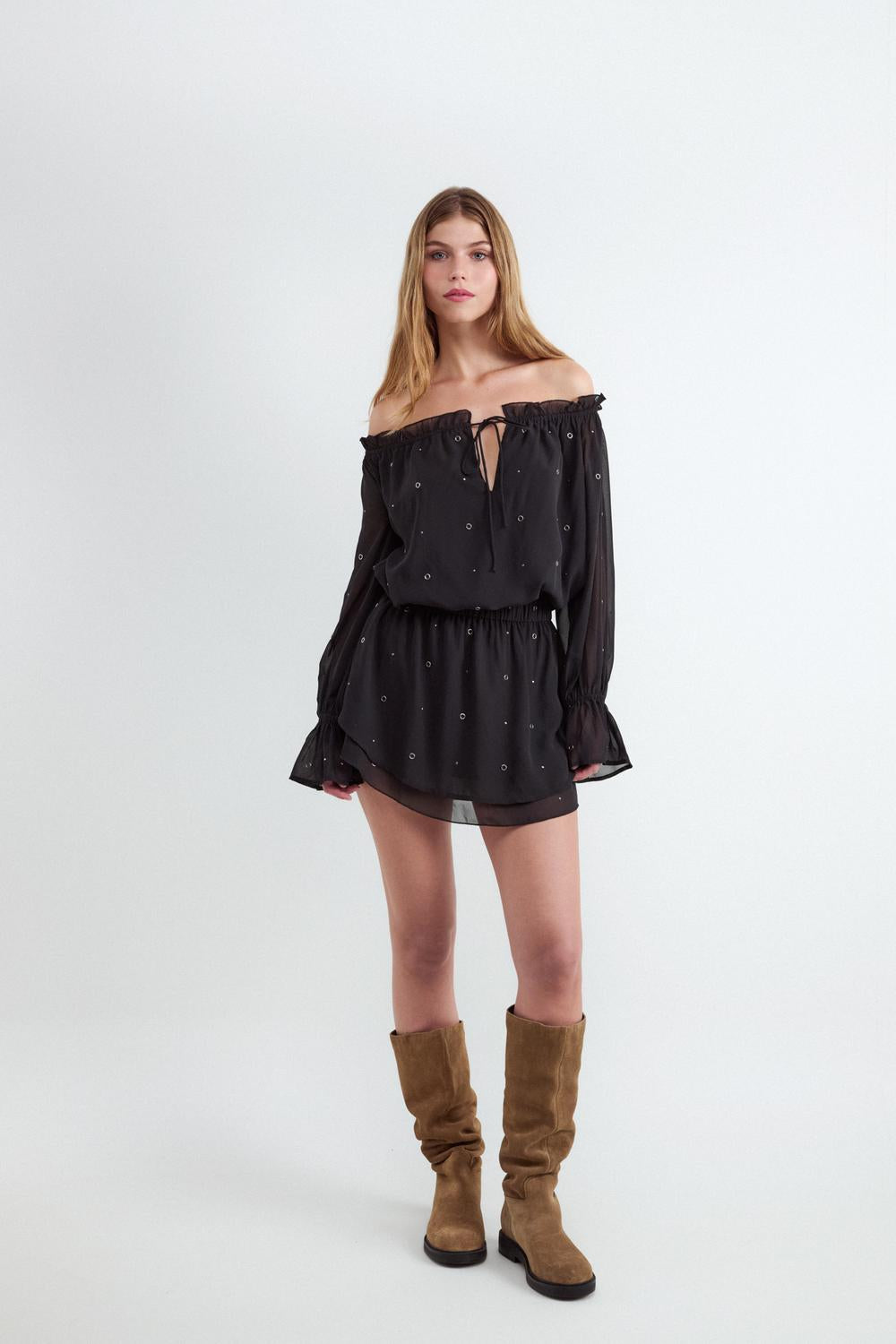 Vestido Regular Shoulders - Black