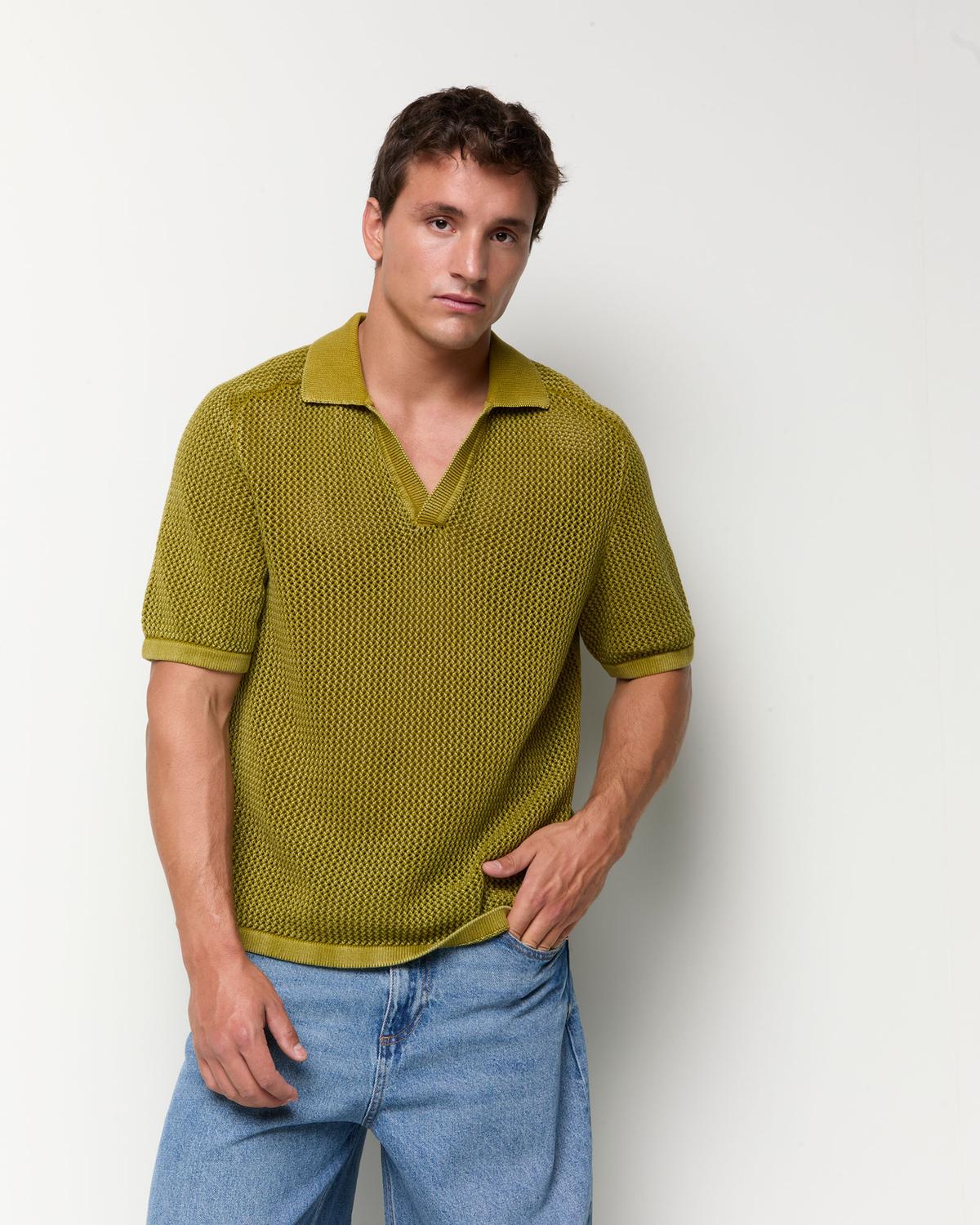 Camisa Regular Fit Texture - Green Moss