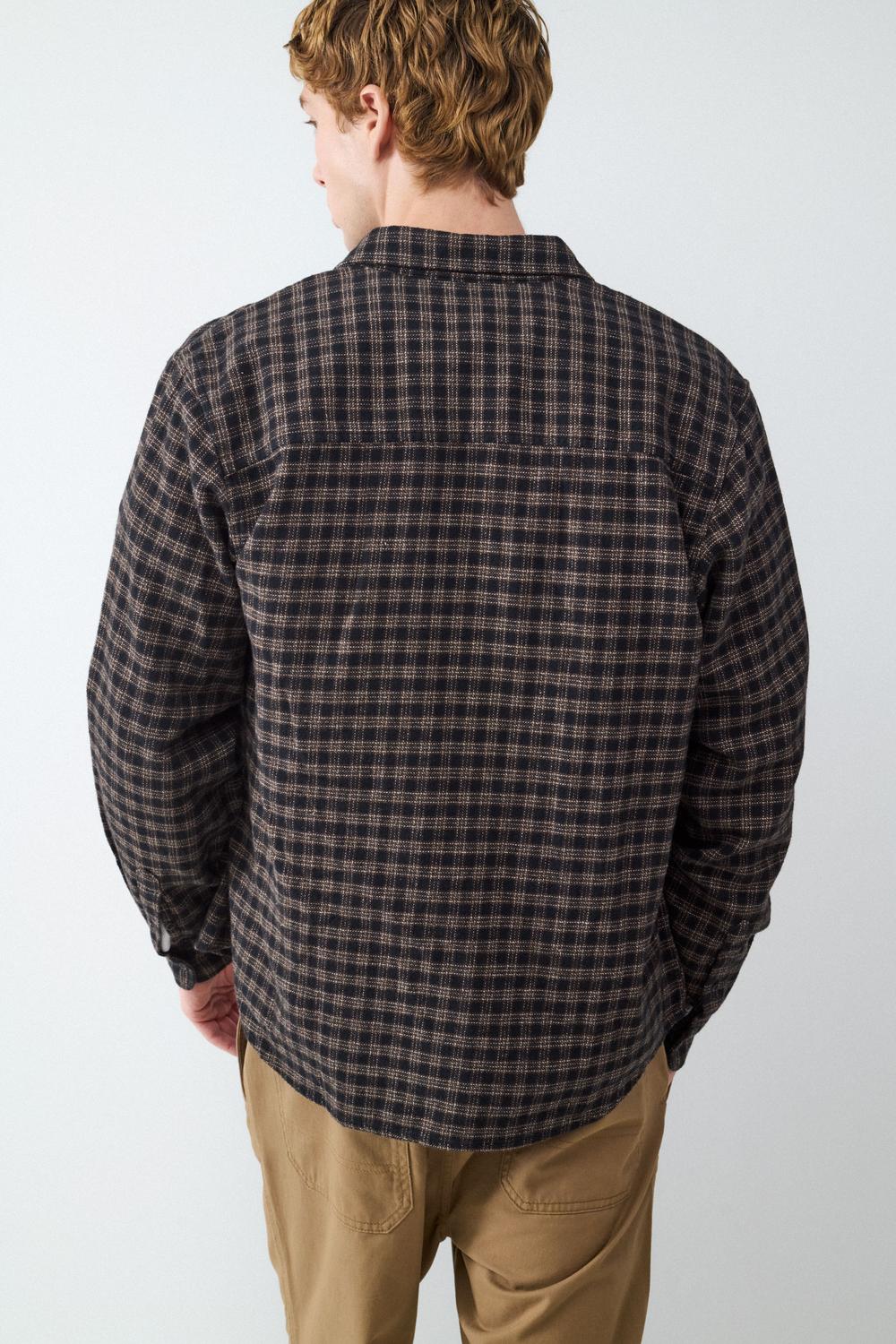 Camisa OVERSIZE POCKET FLANNEL - Black Bean