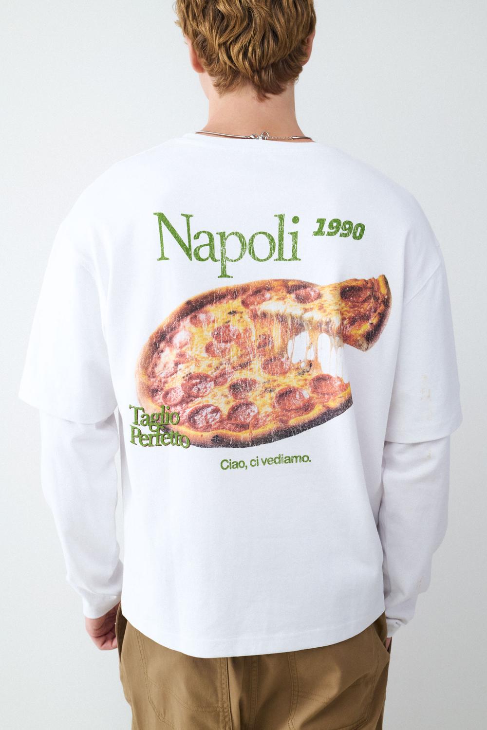 Camisa Relaxed Fit Double Pizza - White