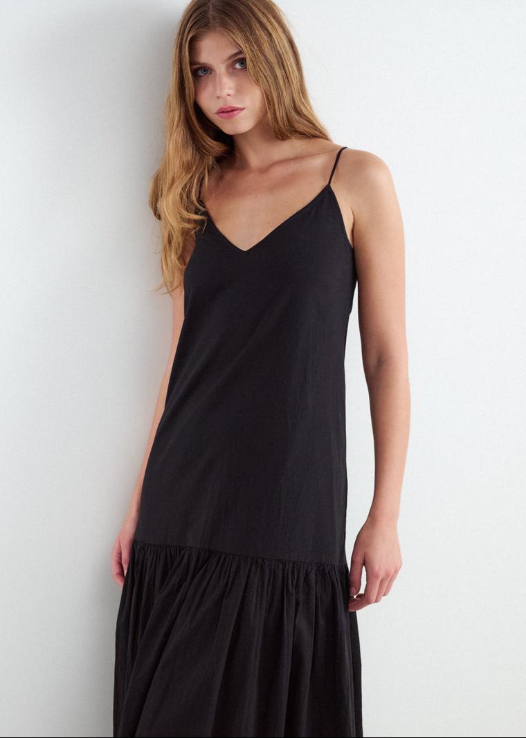 Vestido Loose Maxi Cotton - Black