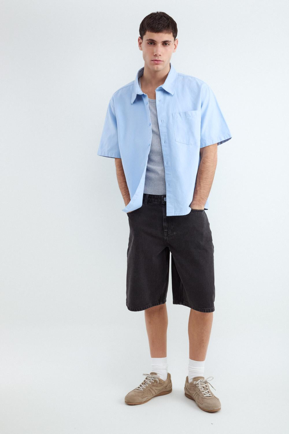 Camisa Relaxed Fit Oxford - Light Blue