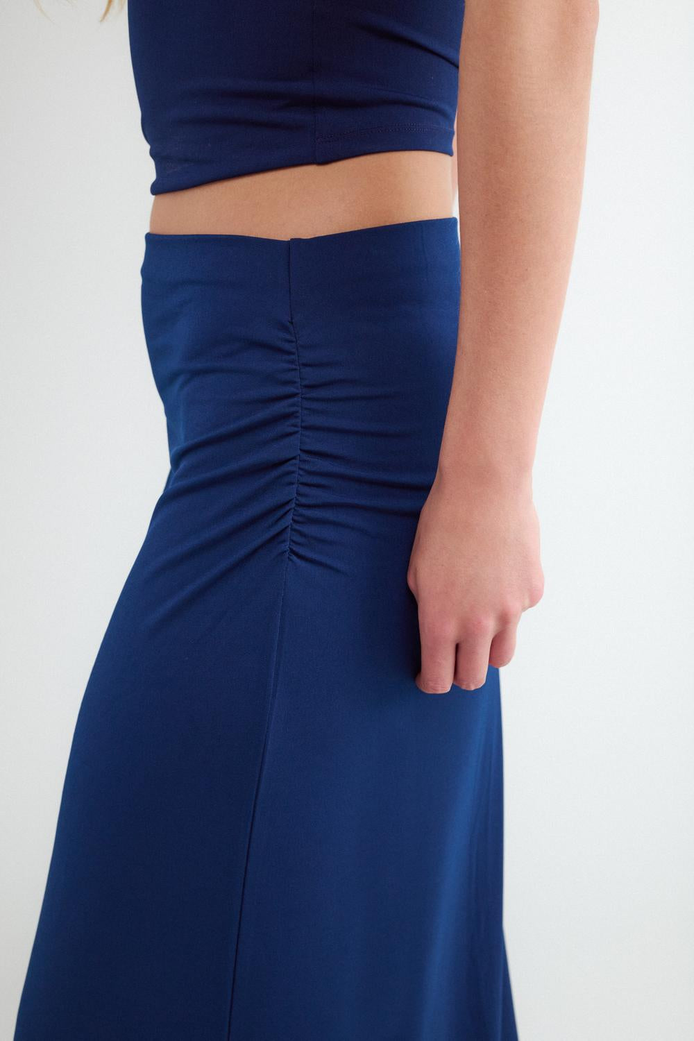 Pollera Midi Poliamida - Navy Blue