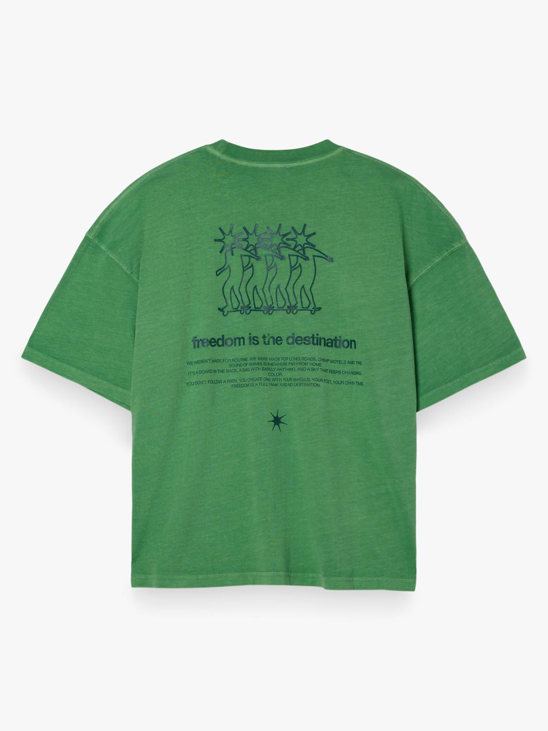 Remera Boxy Freedom Destination - Classic Green