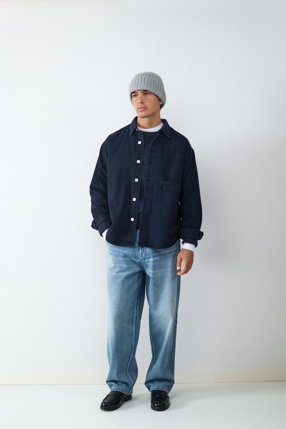 Campera Denim Overshirt - Blue Black Denim