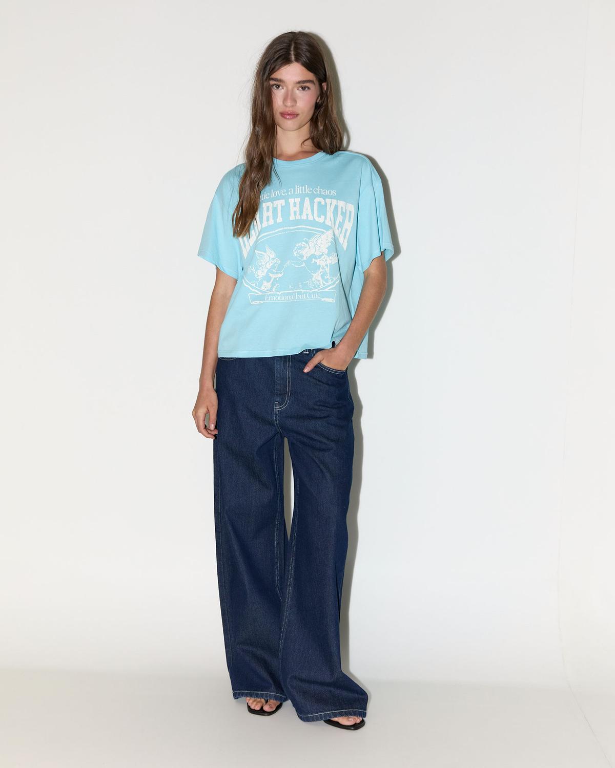 Remera Boxy Heart Hacker - Blue Elixir