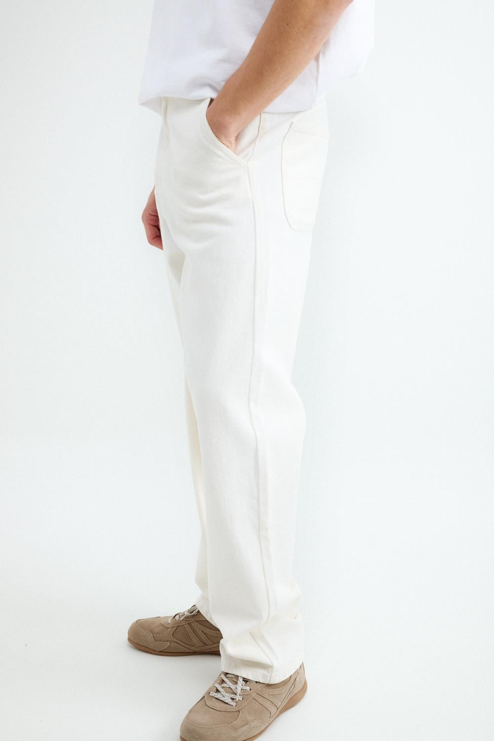 Pantalón TWILL SKATER FIT ALBERTO - White