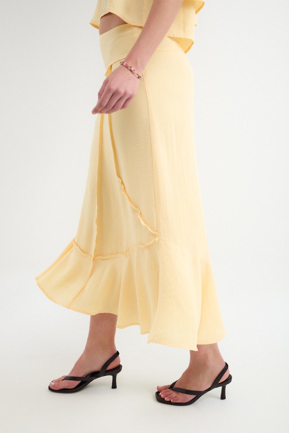 Pollera Midi Seams - Blazing Yellow