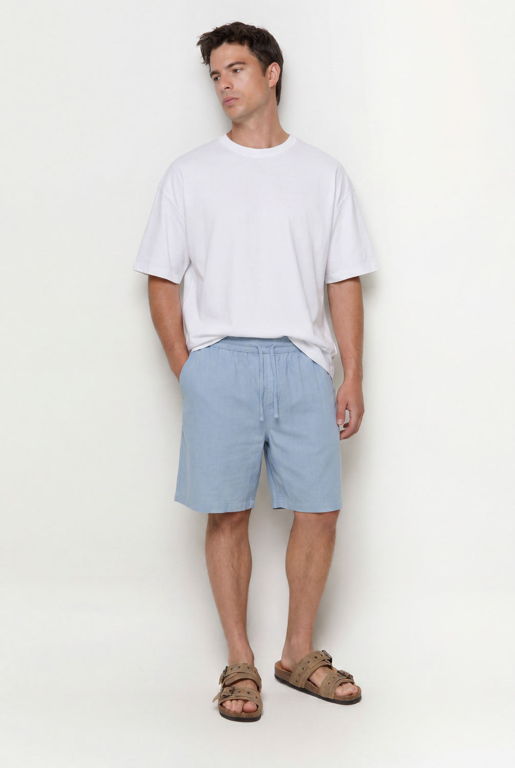 Bermuda JOGGER LIGHT COTTON - Light Blue