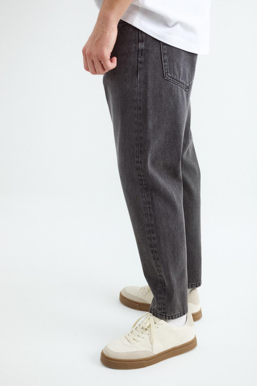 Jean SLIM FIT CROPPED TOMY - Dark Grey Melange